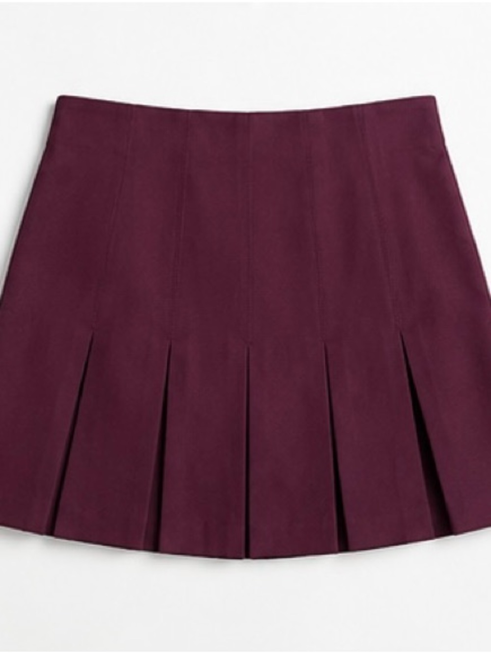 Pleated Mini Skirt in Deep Plum